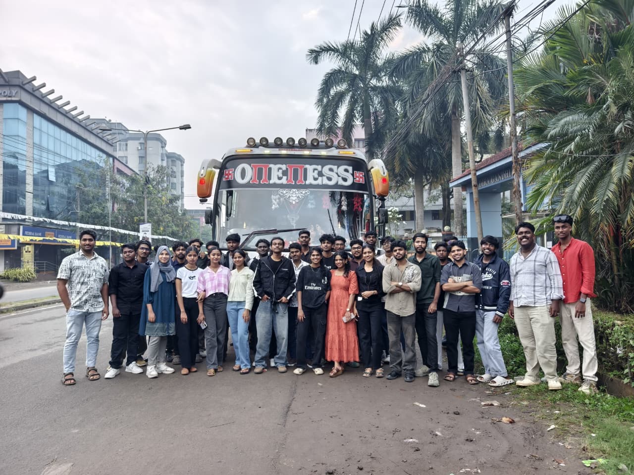 Students interacting on campus